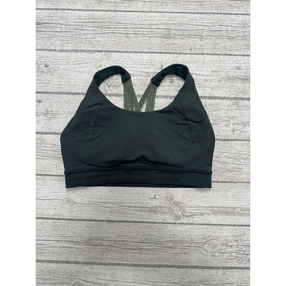 Lululemon Sports Bra Women's S Dark Green Strappy Back Training Yoga Activewear